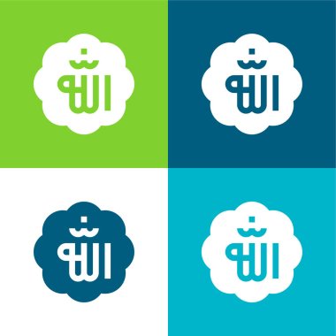 Allah Flat four color minimal icon set clipart