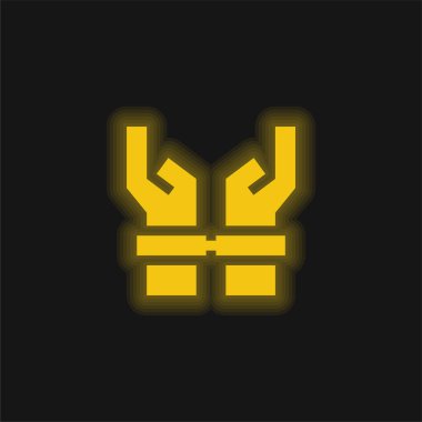 Tutuklanan sarı parlak neon simgesi