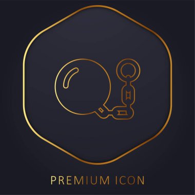 Ball And Chain golden line premium logo or icon clipart
