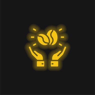 Fasulye sarısı parlak neon simgesi