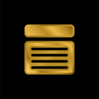 Madde altın kaplamalı metalik simge veya logo vektörü