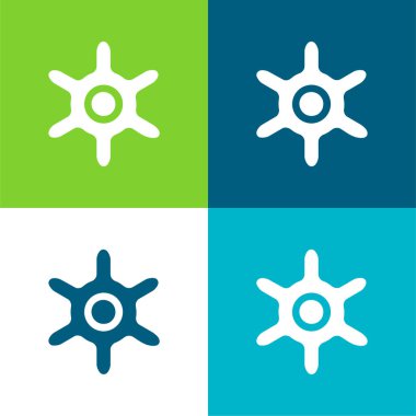Tekne Tekerleği Düz 4 renk minimal simgesi