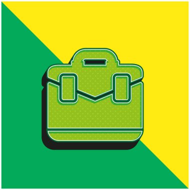 Evrak çantası Yeşil ve sarı modern 3d vektör simgesi logosu
