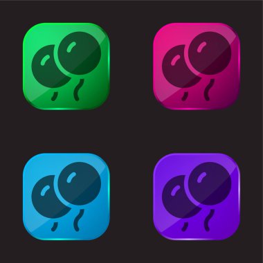 Balon dört renkli cam düğme simgesi