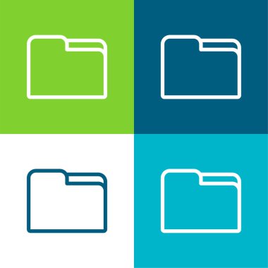 Big Folder Flat four color minimal icon set clipart