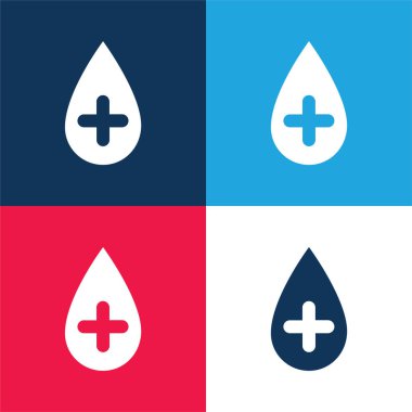 Kan mavisi ve kırmızı dört renk simgesi seti