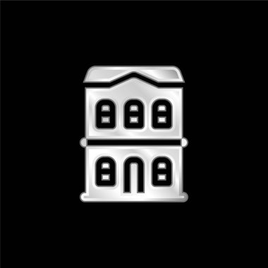 Daire gümüş kaplamalı metalik simge