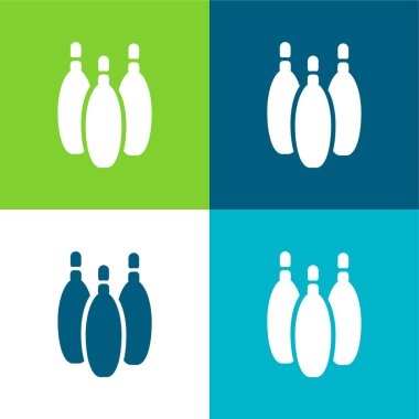Bowling Lobutları Düz 4 renk en az simge kümesi