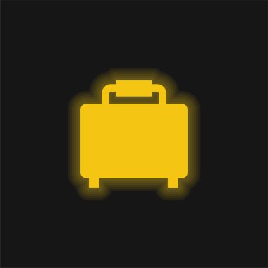 Bagaj Silueti sarı parlak neon simgesi