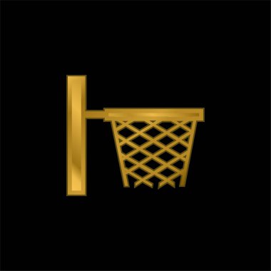Basketbol Basket Tarafı Görünümü Spor Okulu Sınıfı altın kaplama metalik ikon veya logo vektörü