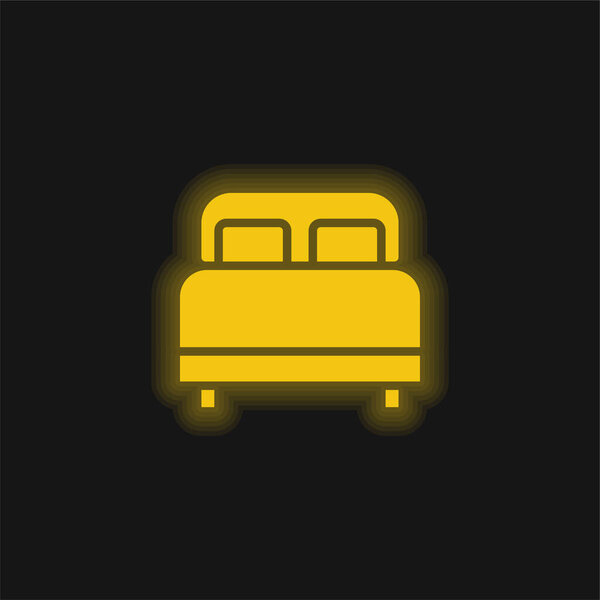 Желтый светящийся значок кровати