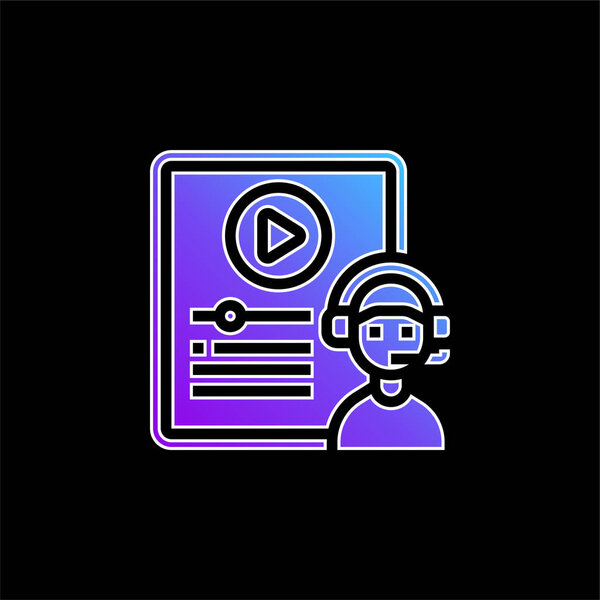 Значок смешанного обучения синему градиенту