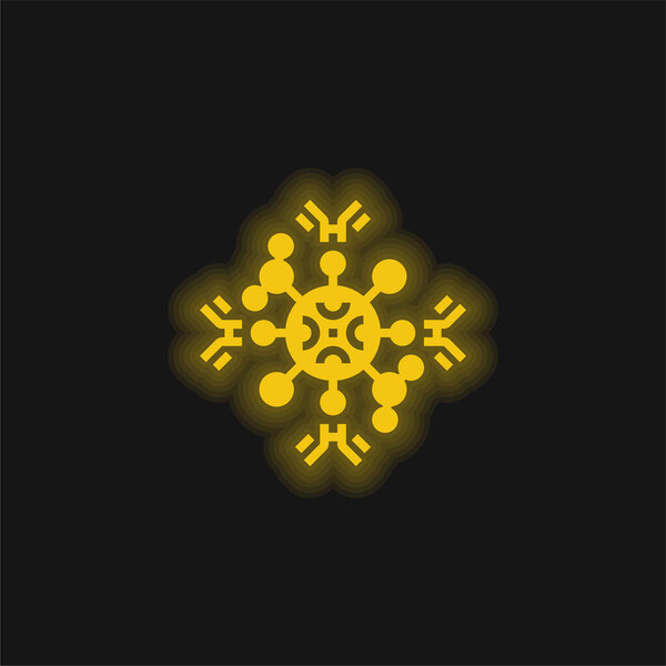 Желтый светящийся неоновый значок