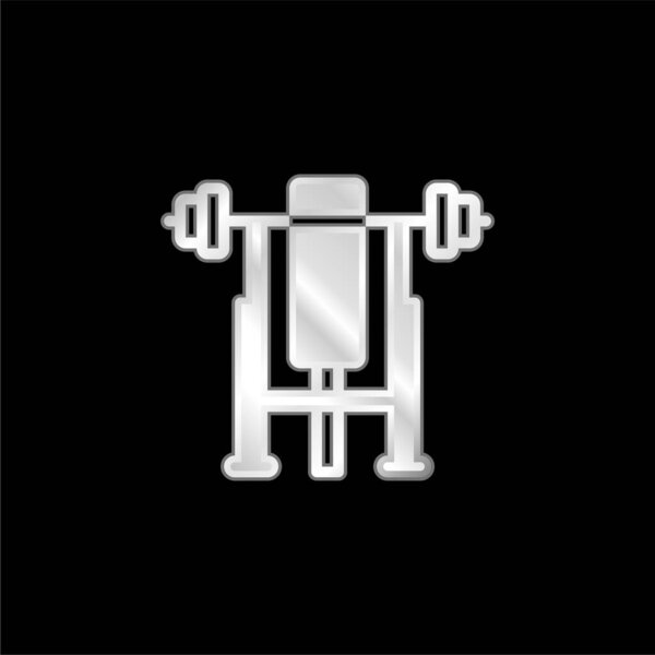 Bench silver plated metallic icon