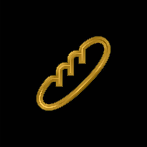 Позолоченная икона багета или вектор логотипа