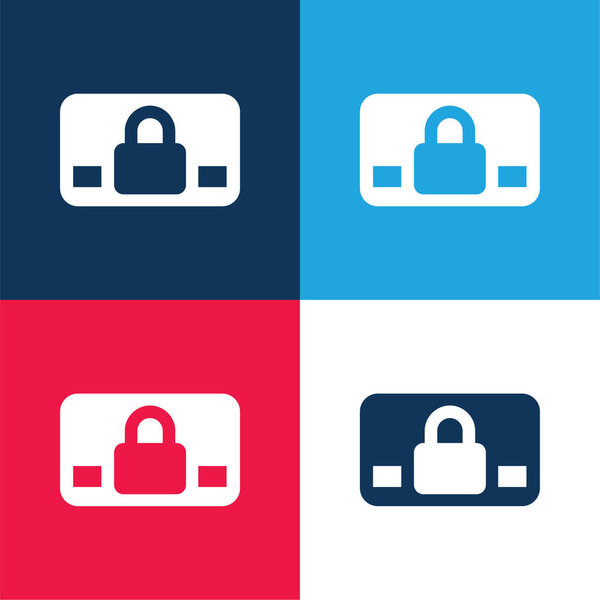 Разбитая рекламная карточка, синий и красный четырехцветный минимальный набор значков