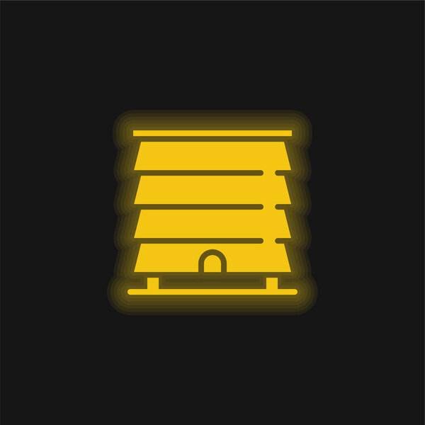 Желтый светящийся неоновый значок