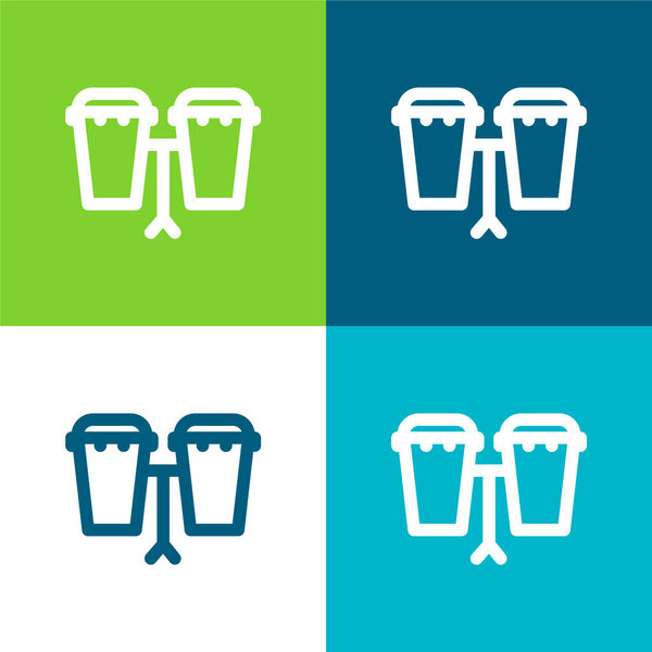 Bongos Flat четырехцветный минимальный набор значков