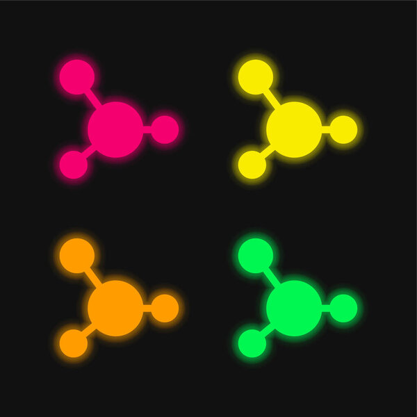 Blood four color glowing neon vector icon