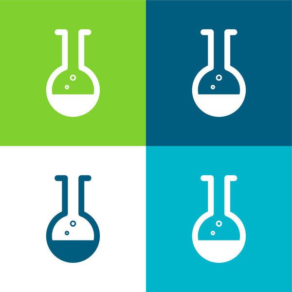 Beaker Flat four color minimal icon set
