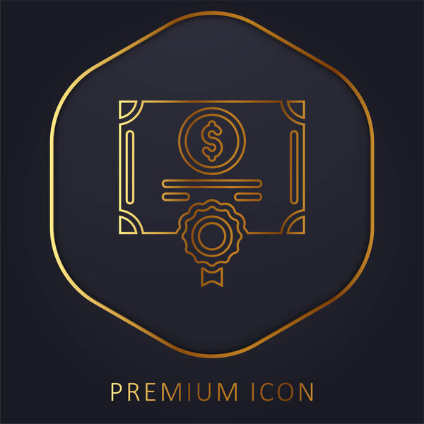 Bond golden line premium logo or icon