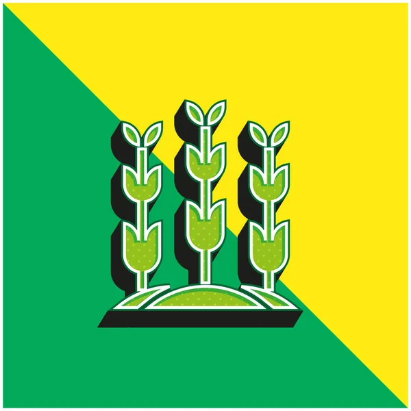 Landwirtschaft Grünes Und Gelbes Modernes Vektor Symbol Logo — Stockvektor