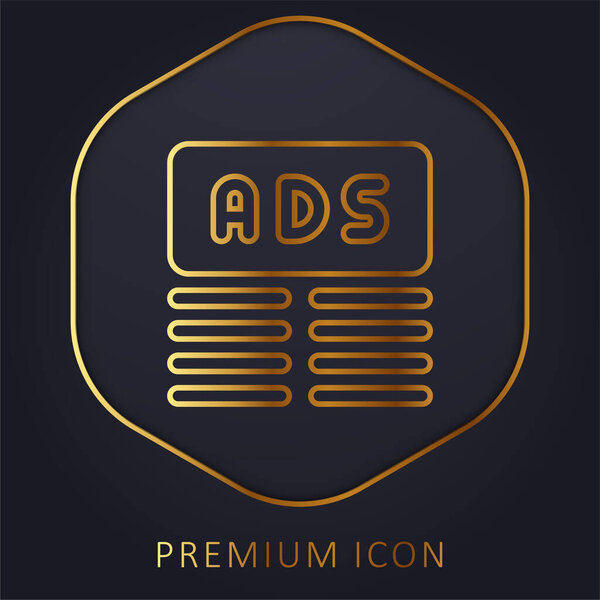 Banner golden line premium logo or icon