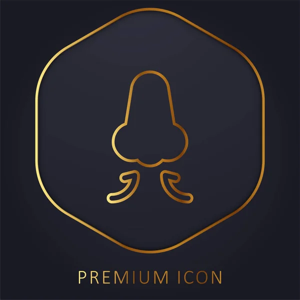 Oddech Złotej Linii Logo Premium Lub Ikona — Wektor stockowy