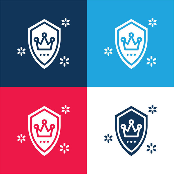 Badge blue and red four color minimal icon set