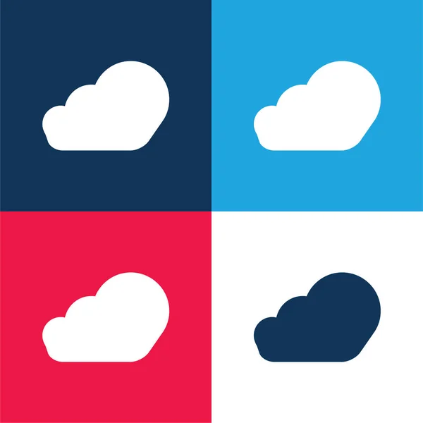 stock vector Ascendant Cloud blue and red four color minimal icon set