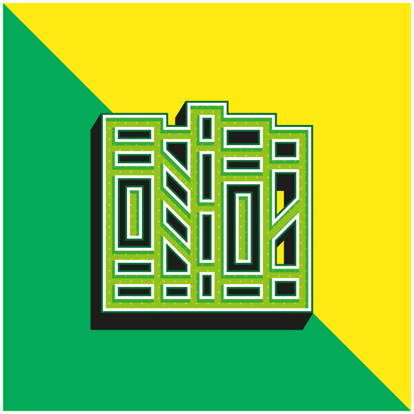 Books Green and yellow modern 3d vector icon logo