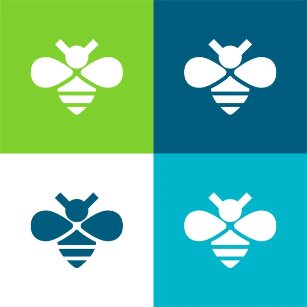 stock vector Bee Flat four color minimal icon set