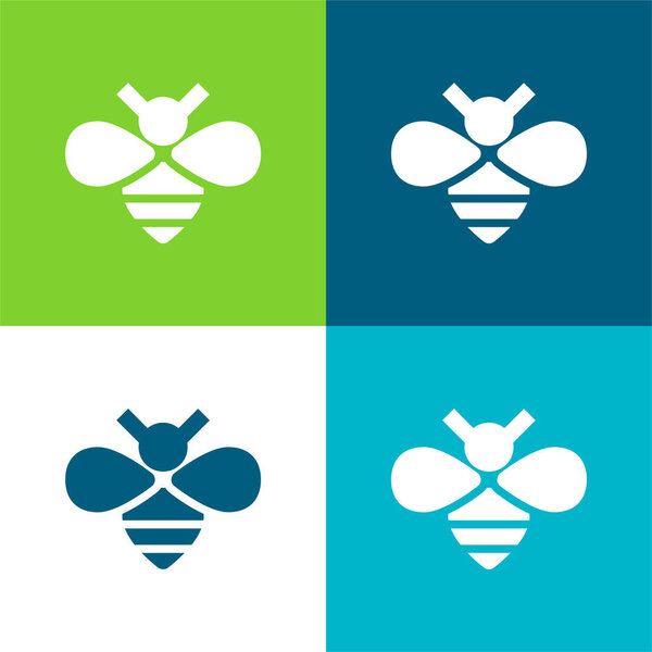 Bee Flat four color minimal icon set