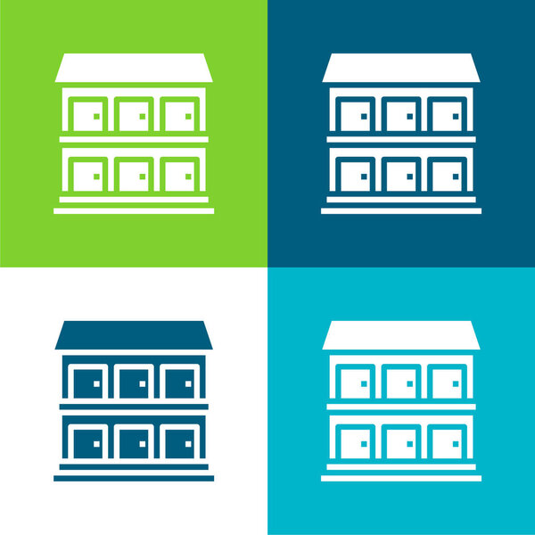 Квартира Плоский четырехцветный минимальный набор значков