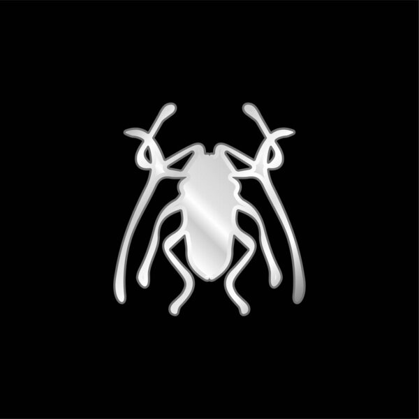 Beetle Insect Trictenotomidae silver plated metallic icon