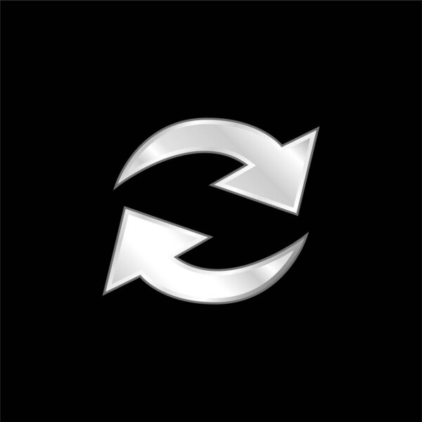 Actualize Arrows Couple In Circle silver plated metallic icon