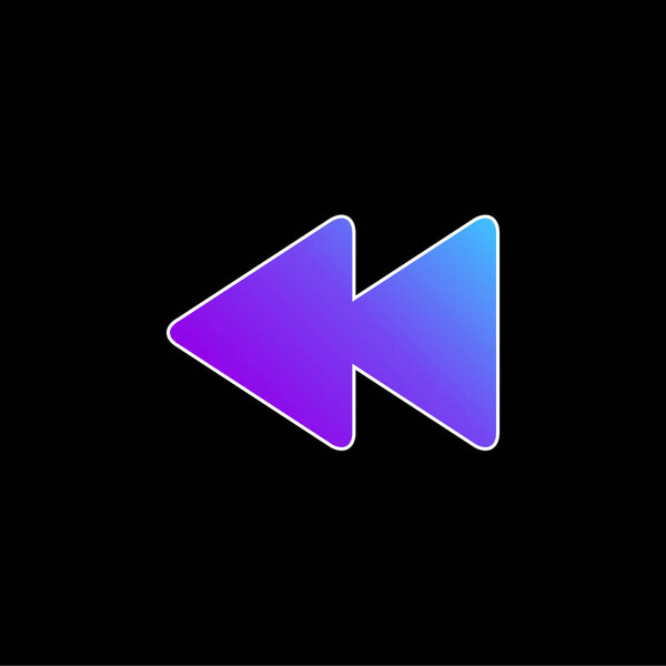 Backward Arrows Couple blue gradient vector icon