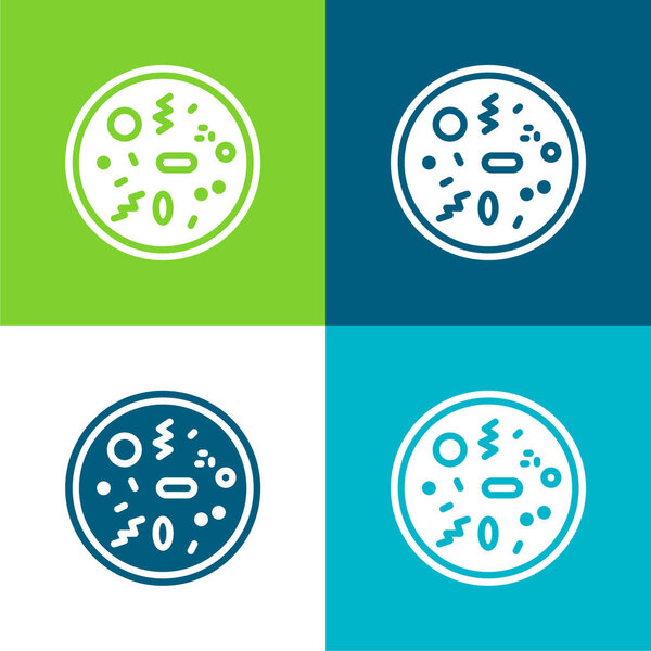 Bacteria Flat four color minimal icon set