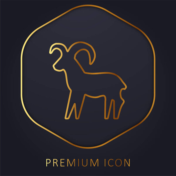 Aries Sign golden line premium logo or icon