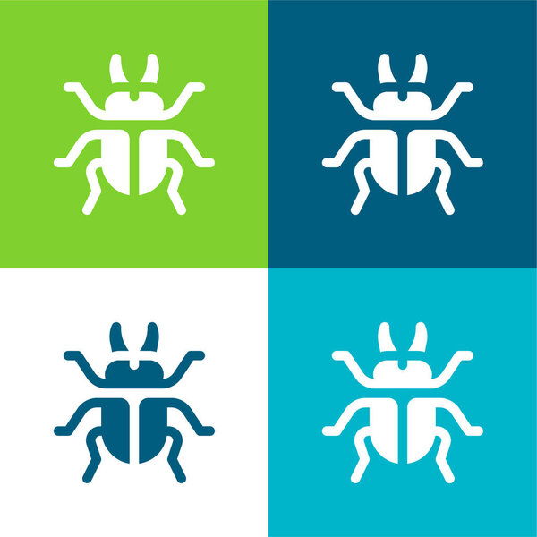 Beetle Flat four color minimal icon set
