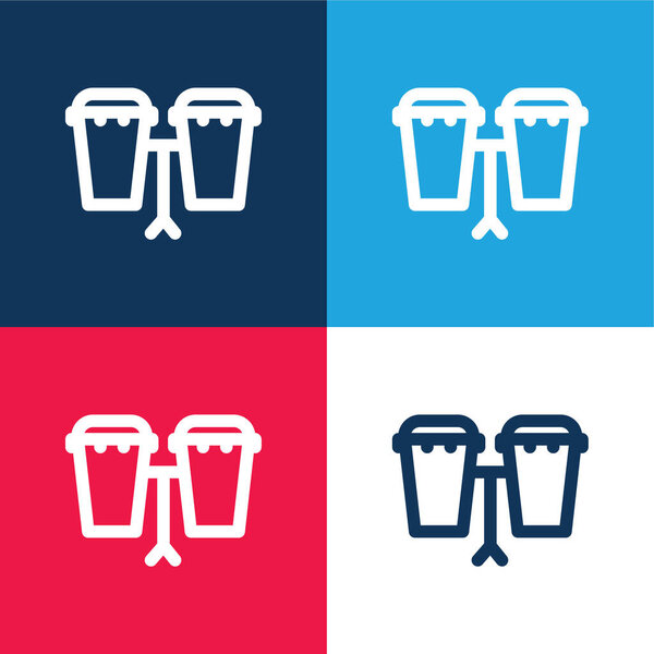 Bongos синий и красный четыре цвета минимальный набор значков