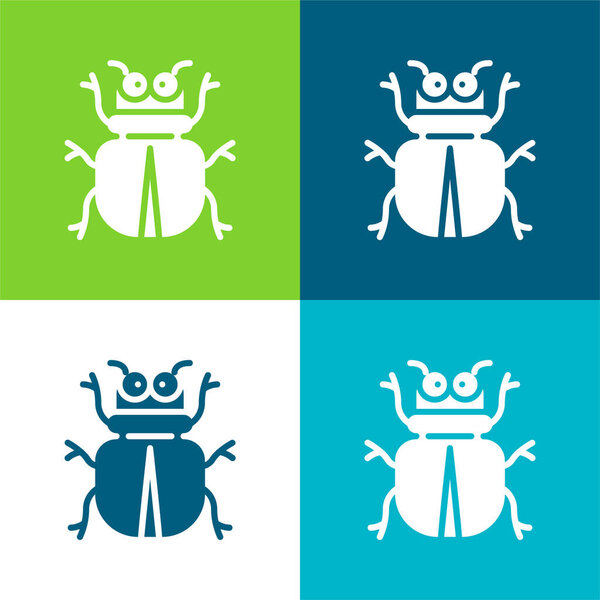 Beetle Flat four color minimal icon set