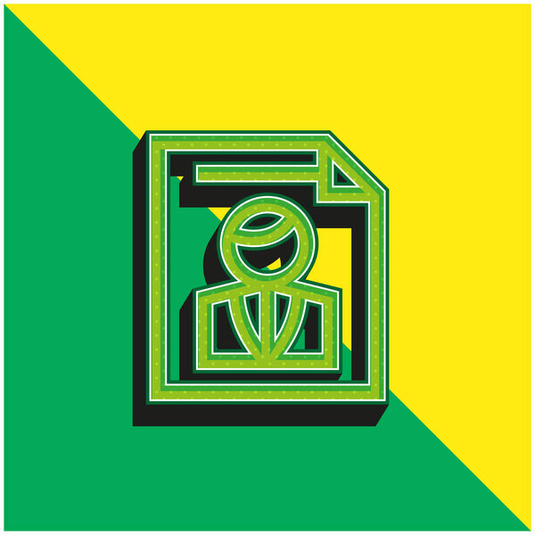 Ballot Green and yellow modern 3d vector icon logo