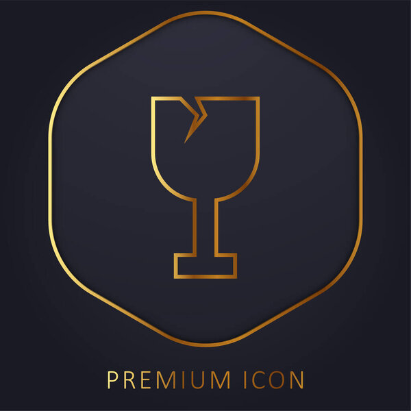 Breakeable golden line premium logo or icon