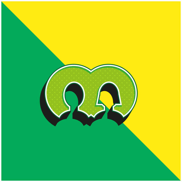 Пользователь Avatars Green и желтый современный 3D логотип векторной иконки