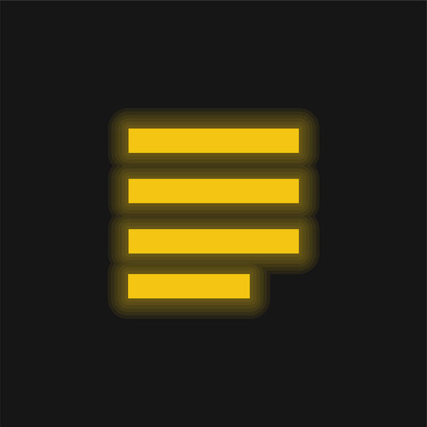 Align yellow glowing neon icon
