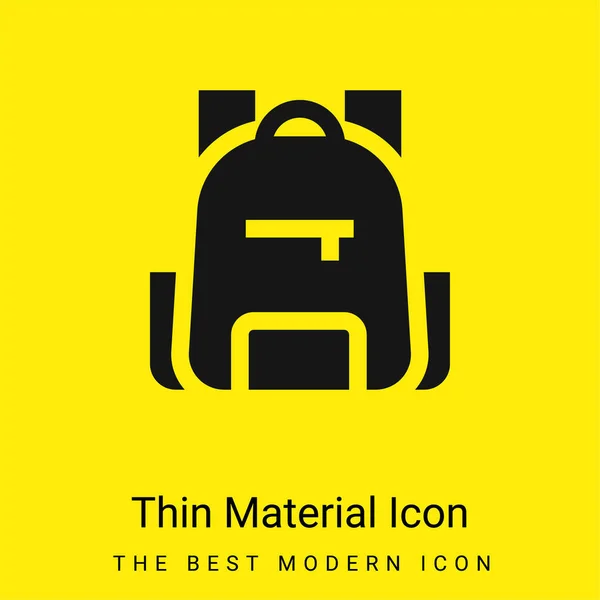 Mochila Mínima Icono Material Amarillo Brillante — Vector de stock