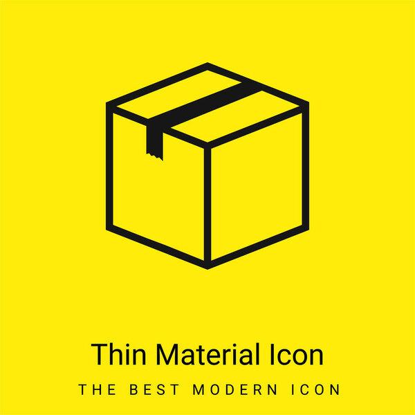 Ящик Закрытый минимальный яркий желтый значок материала