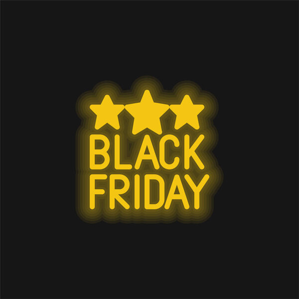 Black Friday yellow glowing neon icon