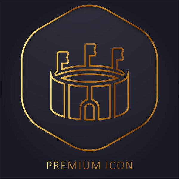 Arena golden line premium logo or icon